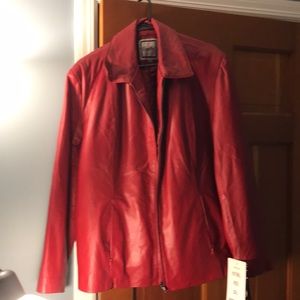 Excelled Collection red leather woman’s coat